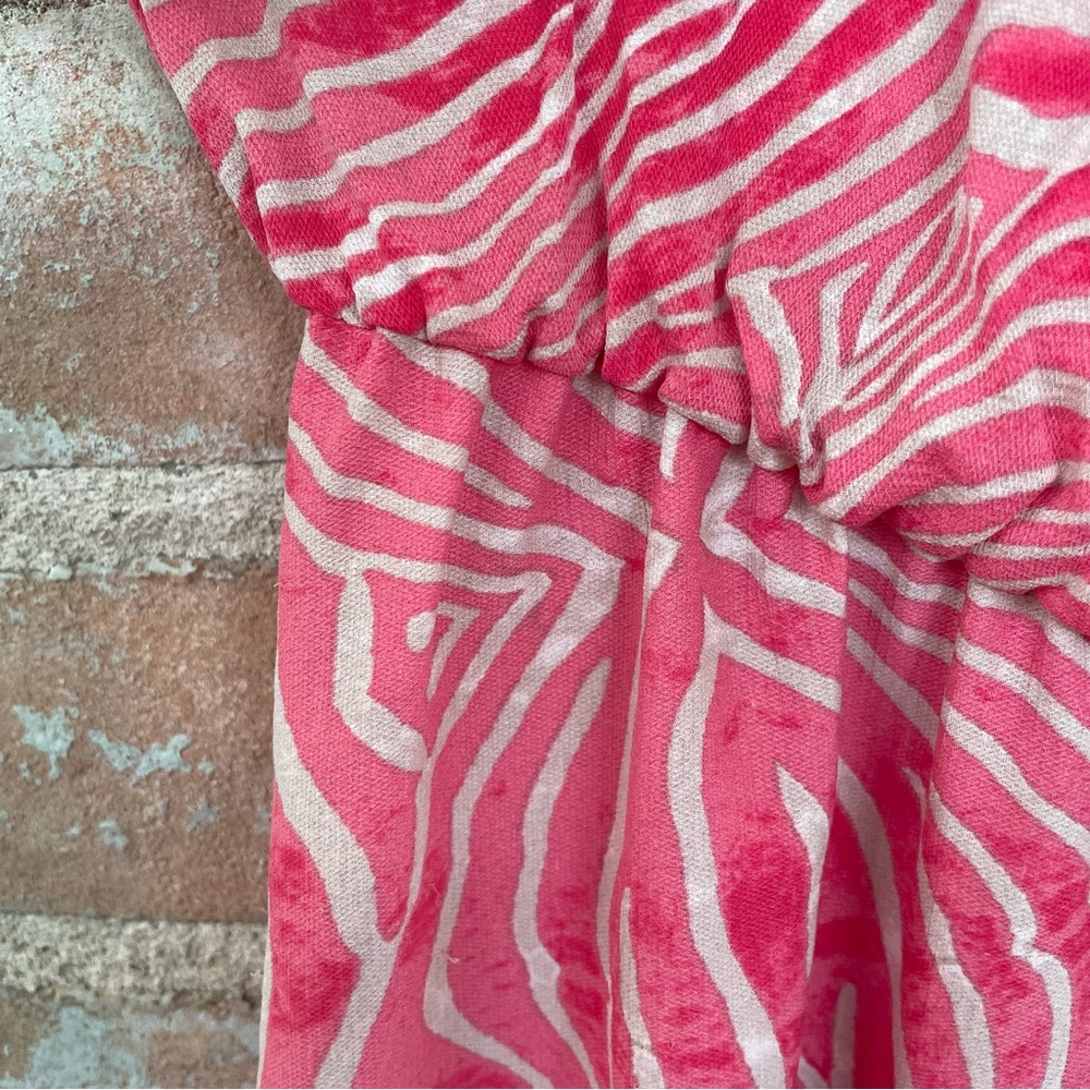 Alice + Olivia Pilar Pink Zebra Print Silk Blouson Tank Dress Elastic Waist XS - Picture 9 of 10